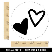 Pair of Hearts Love Rubber Stamp for Stamping Crafting Planners