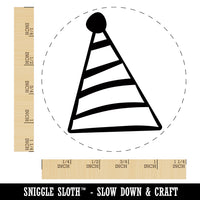 Striped Birthday Hat Rubber Stamp for Stamping Crafting Planners