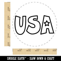 USA Fun Patriotic Text United States of America Rubber Stamp for Stamping Crafting Planners