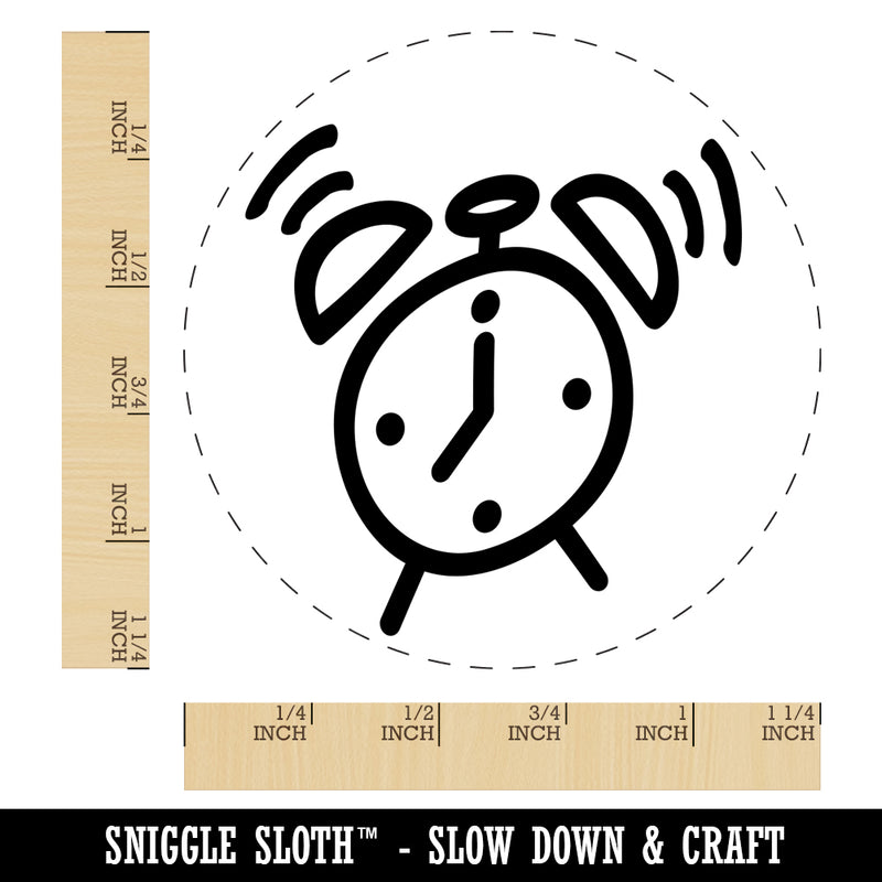 Alarm Clock Doodle Rubber Stamp for Stamping Crafting Planners