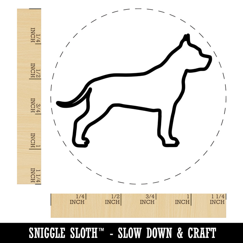 American Staffordshire Terrier Amstaff Dog Outline Rubber Stamp for Stamping Crafting Planners