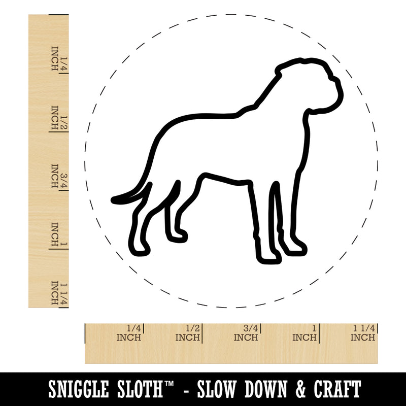 Bullmastiff Dog Outline Rubber Stamp for Stamping Crafting Planners
