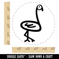Flamingo Doodle Rubber Stamp for Stamping Crafting Planners