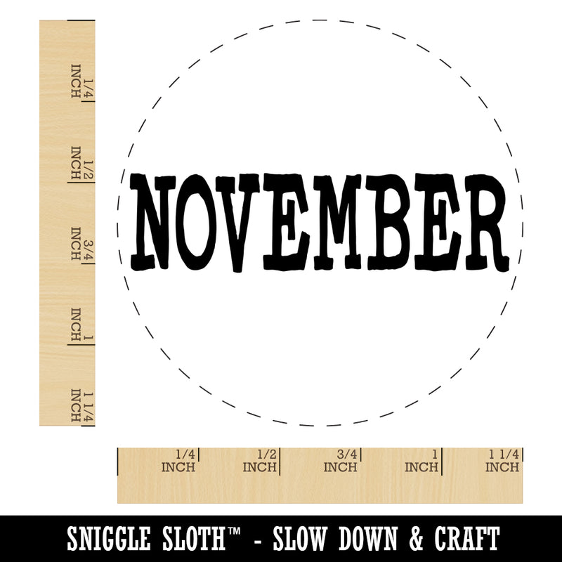 November Month Calendar Fun Text Rubber Stamp for Stamping Crafting Planners