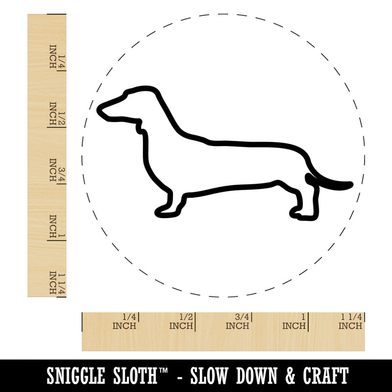 Smooth Haired Dachshund Dog Outline Rubber Stamp for Stamping Crafting Planners