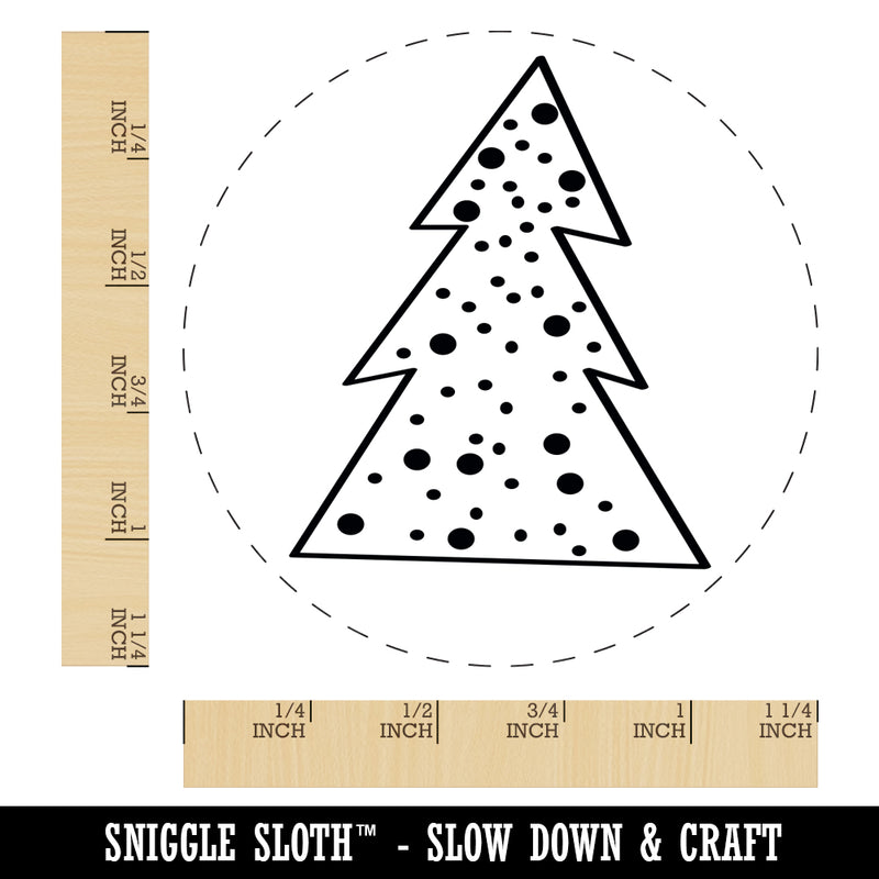 Snowy Woodland Tree Rubber Stamp for Stamping Crafting Planners