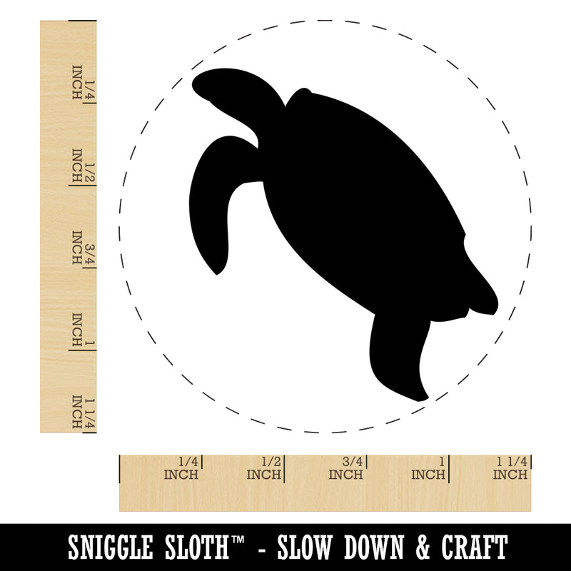 Turtle Swimming Solid Rubber Stamp for Stamping Crafting Planners