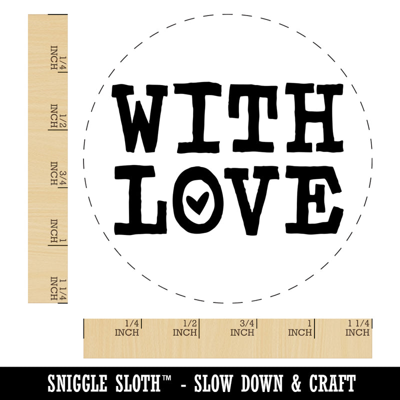 With Love Heart Fun Text Rubber Stamp for Stamping Crafting Planners