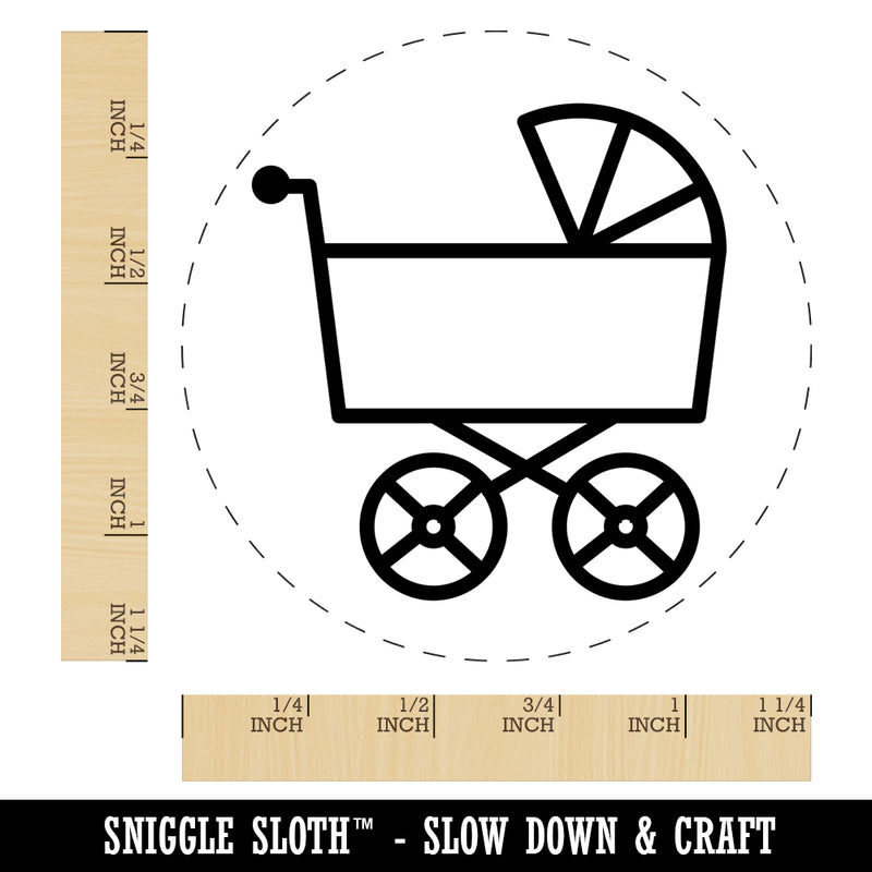 Baby Carriage Pram Stroller Rubber Stamp for Stamping Crafting Planners