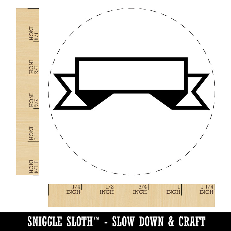Banner Outline Rubber Stamp for Stamping Crafting Planners