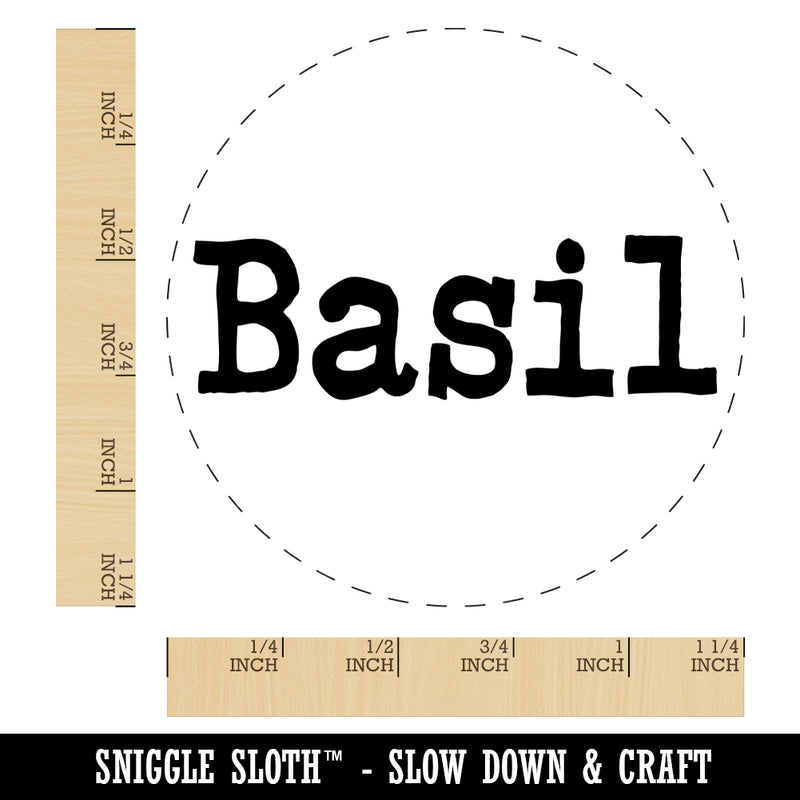 Basil Herb Fun Text Rubber Stamp for Stamping Crafting Planners