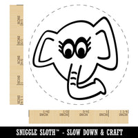 Elegant Elephant Face Rubber Stamp for Stamping Crafting Planners