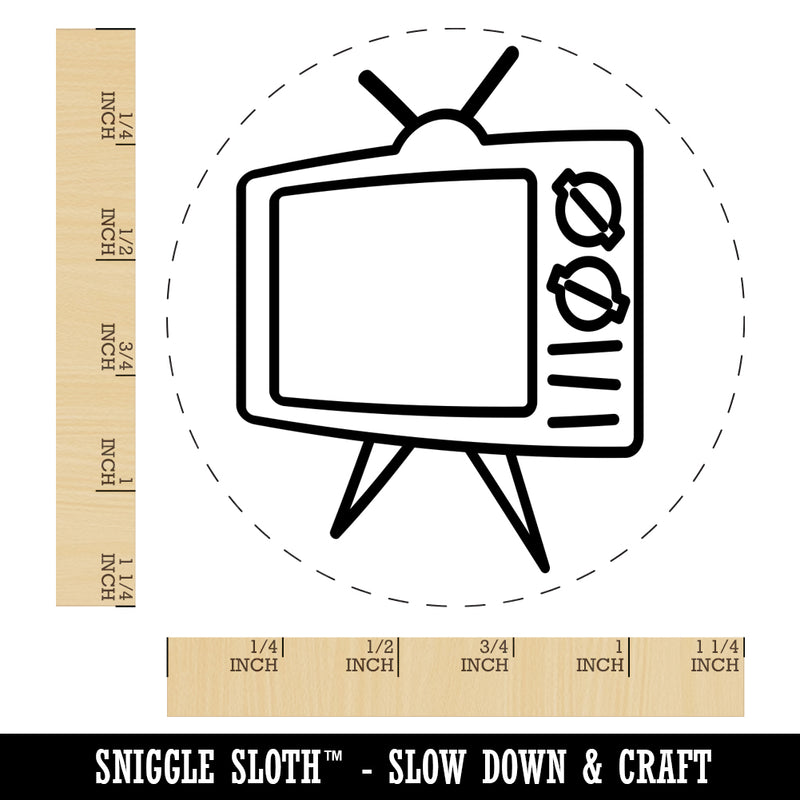 Retro TV Television Rubber Stamp for Stamping Crafting Planners