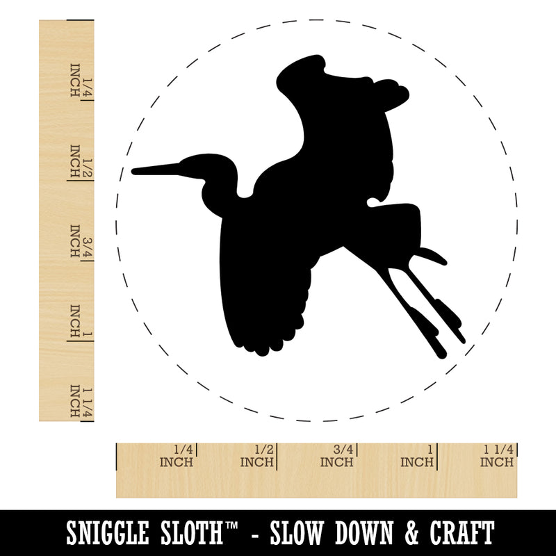 Stork Flying Solid Rubber Stamp for Stamping Crafting Planners