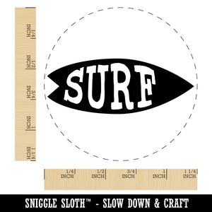 Surfing Surfboard Fun Text Rubber Stamp for Stamping Crafting Planners