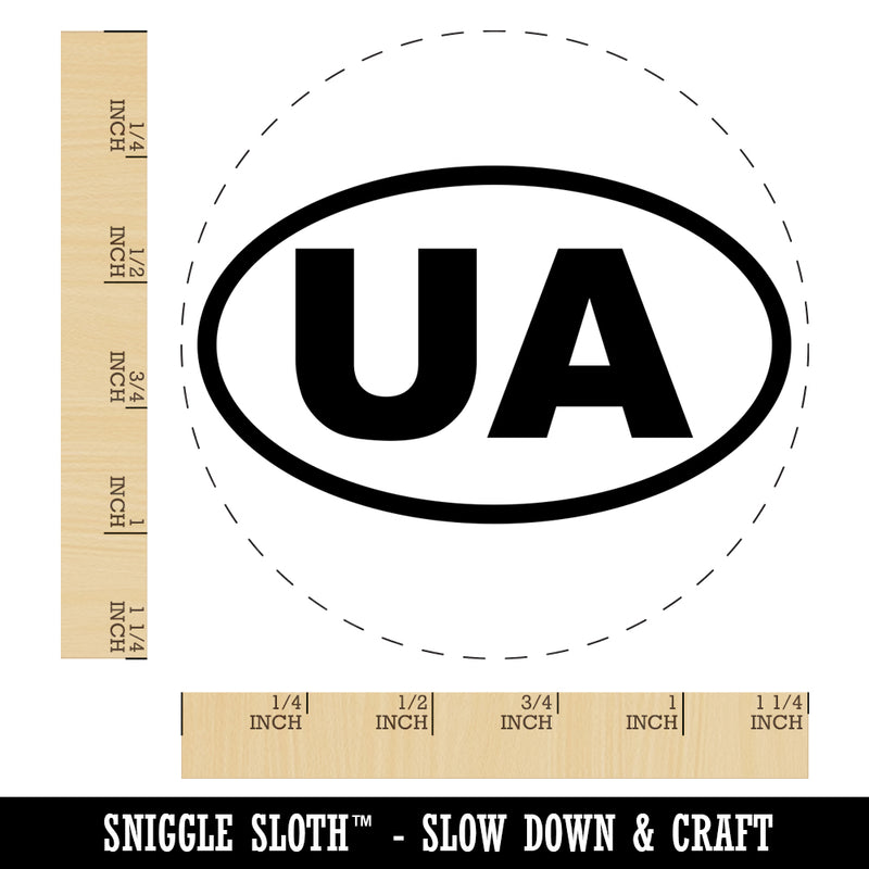 Ukraine UA Euro Oval Rubber Stamp for Stamping Crafting Planners
