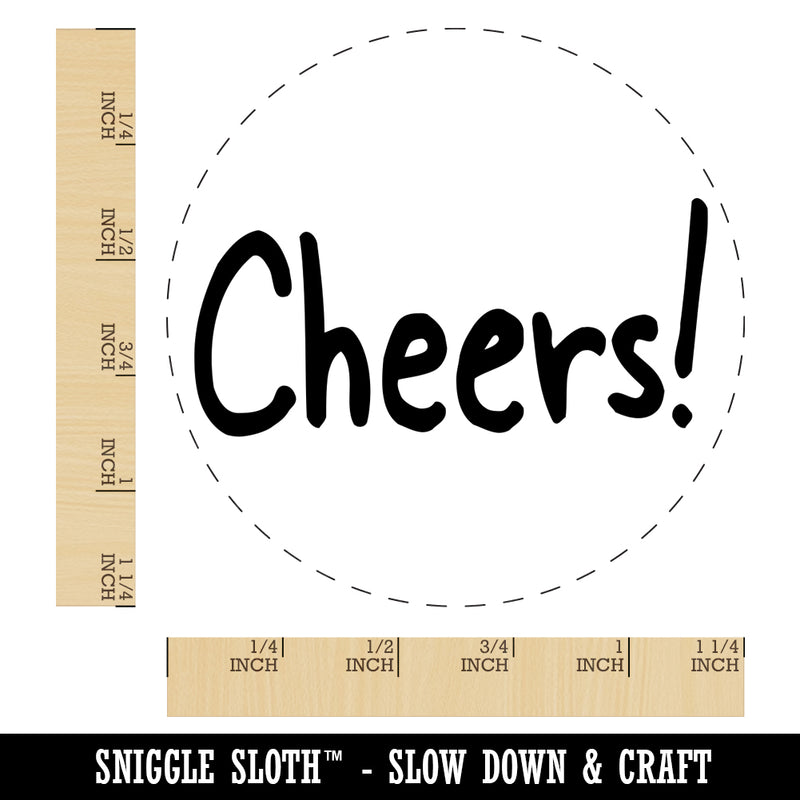 Cheers Fun Text Rubber Stamp for Stamping Crafting Planners