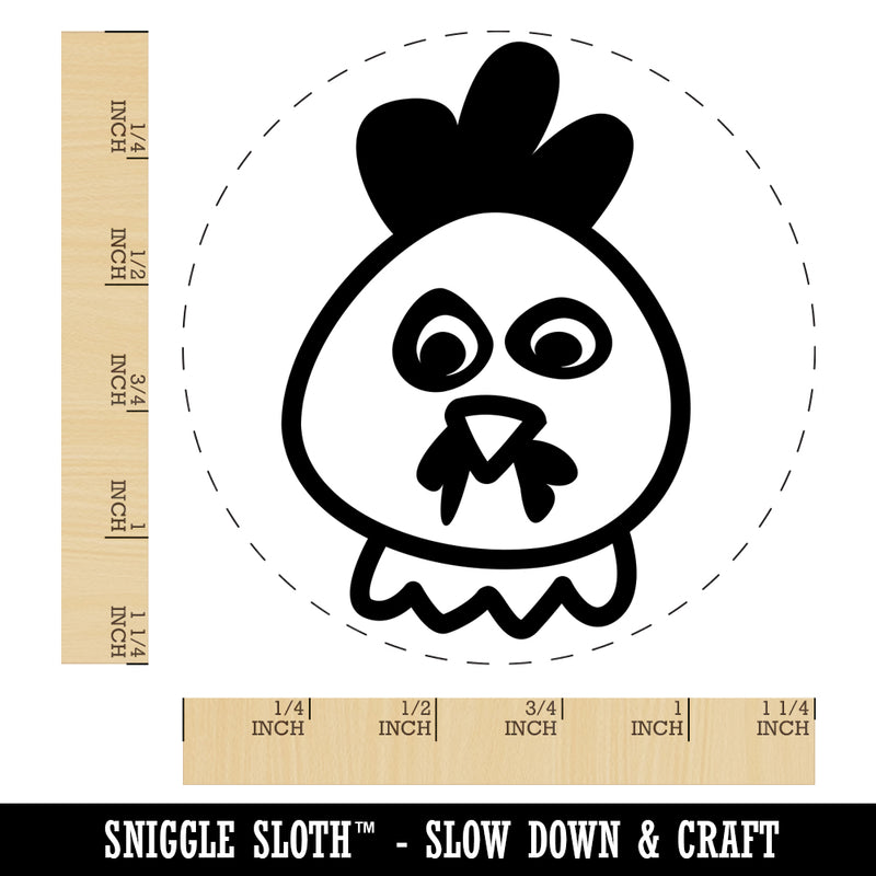 Chicken Rooster Face Doodle Rubber Stamp for Stamping Crafting Planners