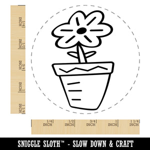 Flower Pot Doodle Rubber Stamp for Stamping Crafting Planners