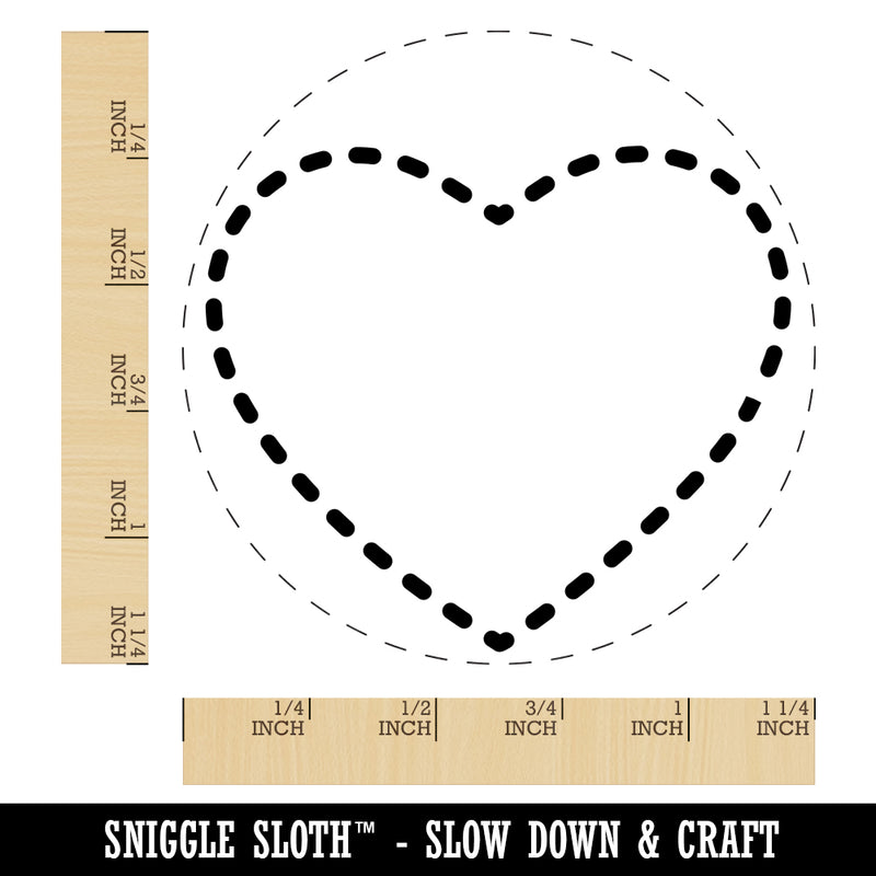 Heart Dashed Love Outline Rubber Stamp for Stamping Crafting Planners