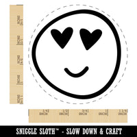 Heart Eye Love Emoticon Face Doodle Rubber Stamp for Stamping Crafting Planners