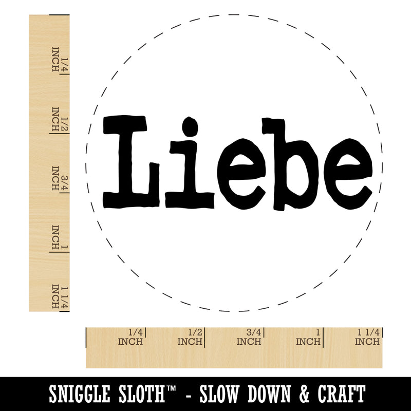 Liebe Love German Fun Text Rubber Stamp for Stamping Crafting Planners