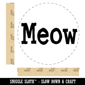 Meow Cat Fun Text Rubber Stamp for Stamping Crafting Planners