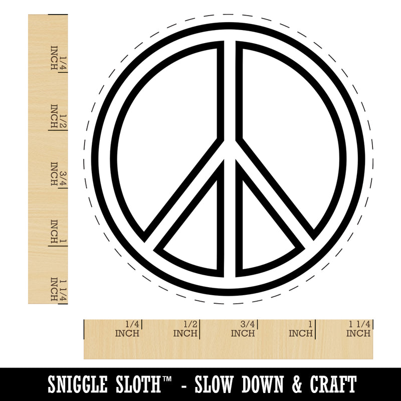 Peace Sign Outline Rubber Stamp for Stamping Crafting Planners