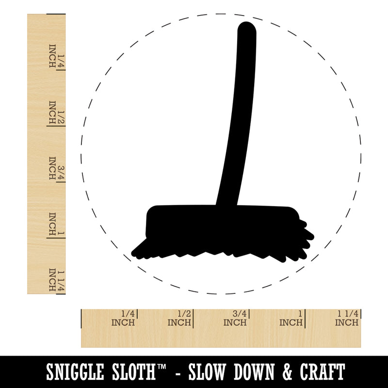 Push Broom Cleaning Rubber Stamp for Stamping Crafting Planners