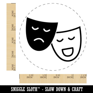 Acting Comedy Drama Masks Theater Carnival Rubber Stamp for Stamping Crafting Planners