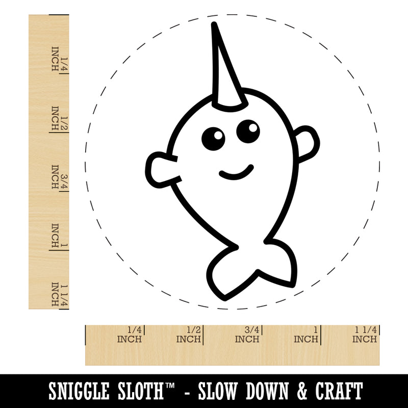 Adorable Narwhal Kawaii Doodle Rubber Stamp for Stamping Crafting Planners