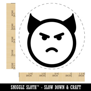 Angry Devil Face Emoticon Rubber Stamp for Stamping Crafting Planners