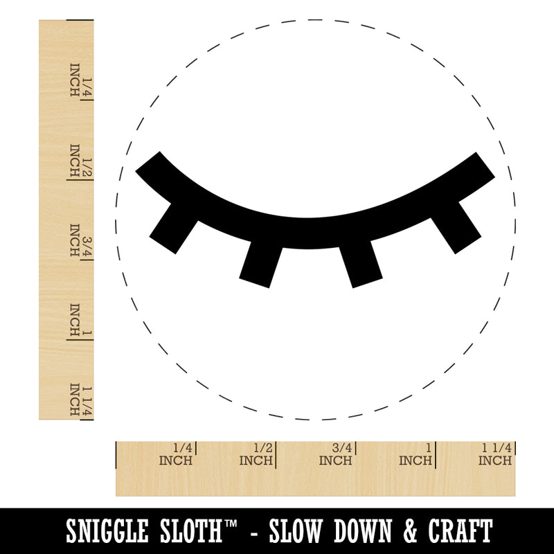 Closed Eye Sleeping Eyelashes Rubber Stamp for Stamping Crafting Planners