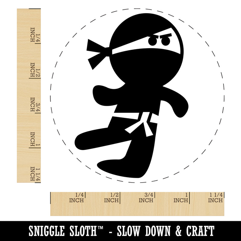 Cute Fighting Ninja Rubber Stamp for Stamping Crafting Planners