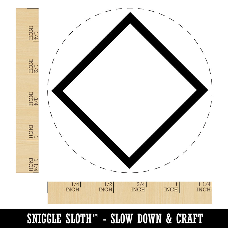Diamond Shape Border Outline Rubber Stamp for Stamping Crafting Planners
