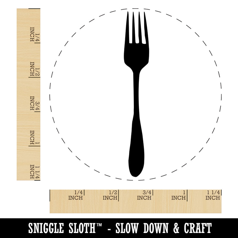 Fork Solid Utensil Eating Sketch Rubber Stamp for Stamping Crafting Planners