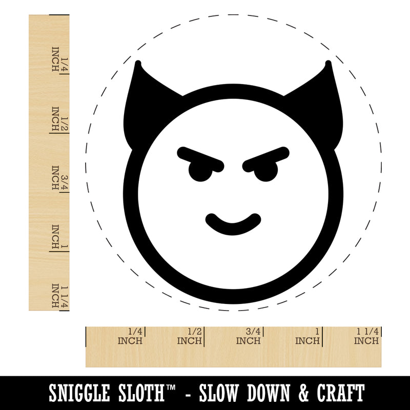 Happy Devil Face Emoticon Rubber Stamp for Stamping Crafting Planners