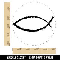 Ichthys Fish Christian Sketch Rubber Stamp for Stamping Crafting Planners