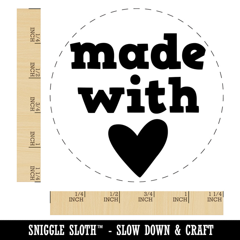 Made with Love Heart Rubber Stamp for Stamping Crafting Planners
