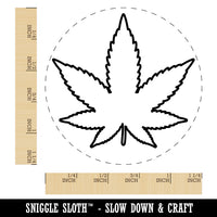 Marijuana Leaf Outline Rubber Stamp for Stamping Crafting Planners