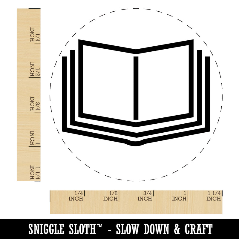 Open Book Reading Symbol Rubber Stamp for Stamping Crafting Planners