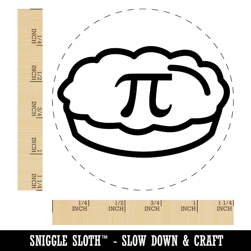 Pi Symbol on Pie Rubber Stamp for Stamping Crafting Planners