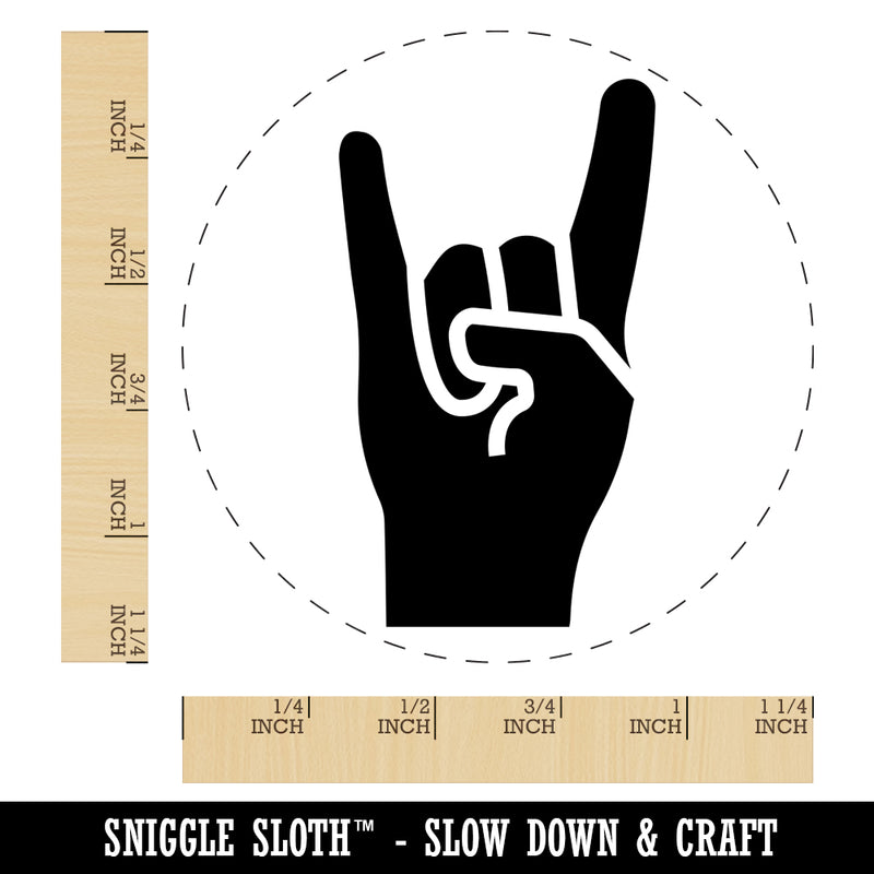 Sign of the Horns Rock and Roll Hand Gesture Rubber Stamp for Stamping Crafting Planners