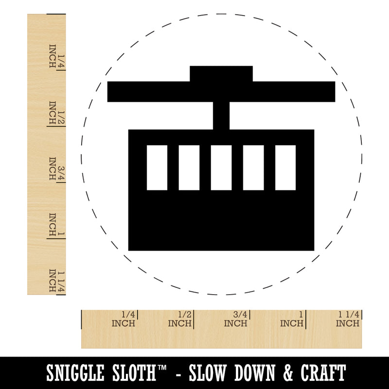Ski Tram Lift Rubber Stamp for Stamping Crafting Planners