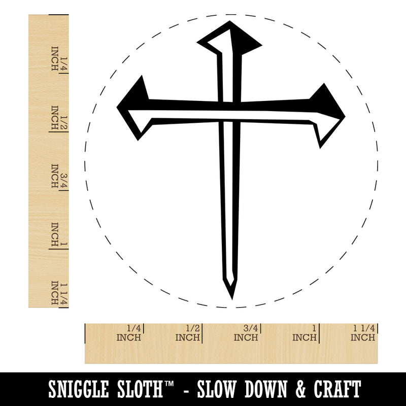 Three 3 Nails Cross Christian Stylized Rubber Stamp for Stamping Crafting Planners