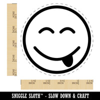 Tongue Out Face Emoticon Rubber Stamp for Stamping Crafting Planners