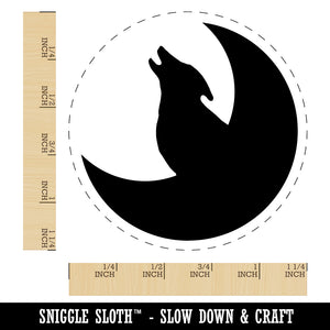Wolf Howling with Moon Rubber Stamp for Stamping Crafting Planners