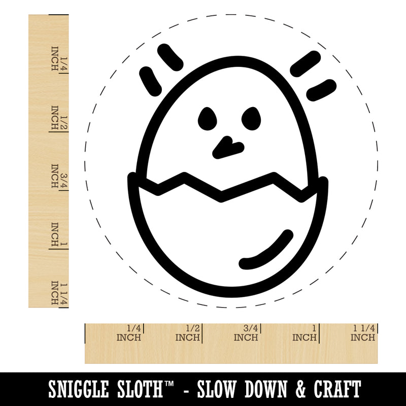 Chicken Hatching in Egg Doodle Rubber Stamp for Stamping Crafting Planners