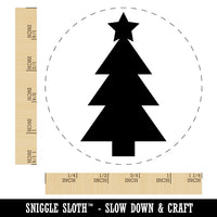 Christmas Tree with Star Solid Rubber Stamp for Stamping Crafting Planners