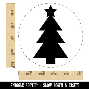 Christmas Tree with Star Solid Rubber Stamp for Stamping Crafting Planners